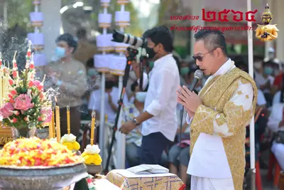 ประมวลภาพพิธีบวงสรวงท้าวเวสสุวรรณโณ จตุมหาราชิกา วัดจุฬามณี ปี ๒๕๖๔