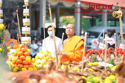 ประมวลภาพพิธีบวงสรวงท้าวเวสสุวรรณโณ จตุมหาราชิกา วัดจุฬามณี ปี ๒๕๖๔