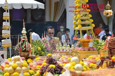 ประมวลภาพพิธีบวงสรวงท้าวเวสสุวรรณโณ จตุมหาราชิกา วัดจุฬามณี ปี ๒๕๖๔
