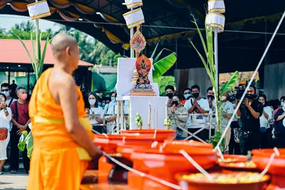 ประมวลภาพพิธีบวงสรวงท้าวเวสสุวรรณโณ จตุมหาราชิกา วัดจุฬามณี ปี ๒๕๖๔