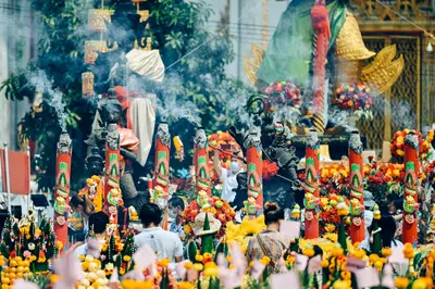 ประมวลภาพพิธีบวงสรวงท้าวเวสสุวรรณโณ จตุมหาราชิกา วัดจุฬามณี ปี ๒๕๖๔