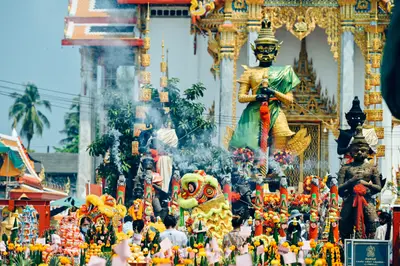 ประมวลภาพพิธีบวงสรวงท้าวเวสสุวรรณโณ จตุมหาราชิกา วัดจุฬามณี ปี ๒๕๖๔
