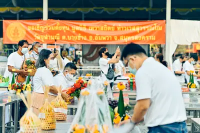ประมวลภาพพิธีบวงสรวงท้าวเวสสุวรรณโณ จตุมหาราชิกา วัดจุฬามณี ปี ๒๕๖๔