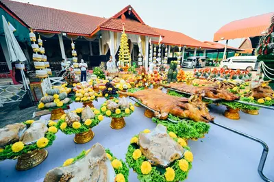 ประมวลภาพพิธีบวงสรวงท้าวเวสสุวรรณโณ จตุมหาราชิกา วัดจุฬามณี ปี ๒๕๖๔