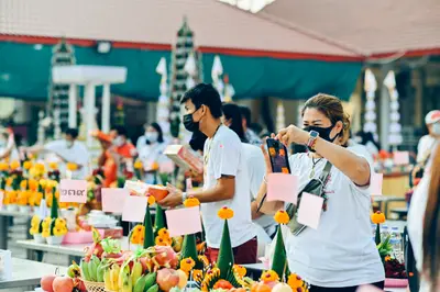 ประมวลภาพพิธีบวงสรวงท้าวเวสสุวรรณโณ จตุมหาราชิกา วัดจุฬามณี ปี ๒๕๖๔