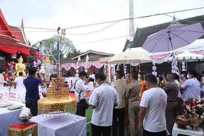 ประมวลภาพพิธียกฉัตรและบวงสรวงสมโภช วัดจุฬามณี ปี ๒๕๖๔
