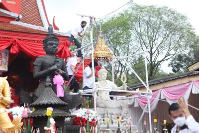 ประมวลภาพพิธียกฉัตรและบวงสรวงสมโภช วัดจุฬามณี ปี ๒๕๖๔