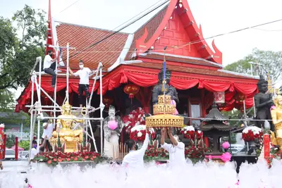 ประมวลภาพพิธียกฉัตรและบวงสรวงสมโภช วัดจุฬามณี ปี ๒๕๖๔