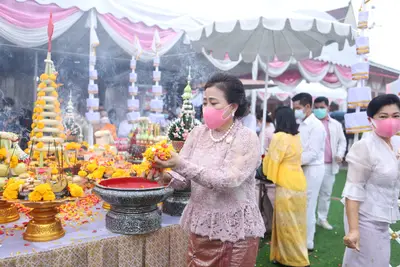 ประมวลภาพพิธียกฉัตรและบวงสรวงสมโภช วัดจุฬามณี ปี ๒๕๖๔