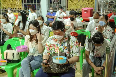 ประมวลภาพพิธีสวดนพเคราะห์และพุทธาภิเษกวัตถุมงคล วัดจุฬามณี ปี ๒๕๖๔