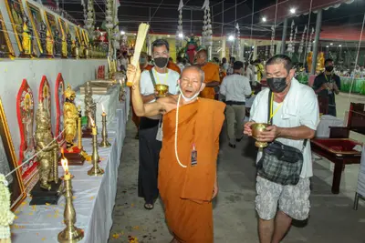 ประมวลภาพพิธีสวดนพเคราะห์และพุทธาภิเษกวัตถุมงคล วัดจุฬามณี ปี ๒๕๖๔