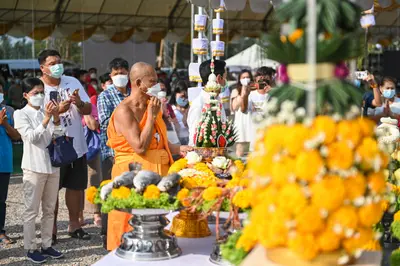 ประมวลภาพพิธีเททองหล่อพระ วัดจุฬามณี ปี ๒๕๖๕
