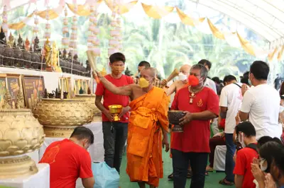 ประมวลภาพพิธีเททองหล่อพระ วัดจุฬามณี ปี ๒๕๖๕