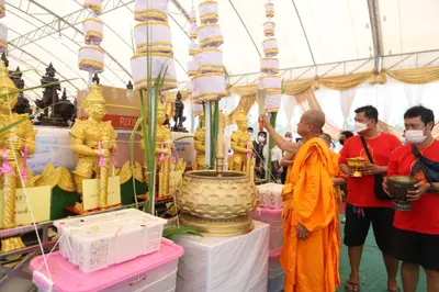 ประมวลภาพพิธีเททองหล่อพระ วัดจุฬามณี ปี ๒๕๖๕