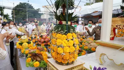 ประมวลภาพพิธีมหาพุทธาภิเษก–เทวาภิเษก รัตนมงคลศาลหลักเมือง สมุทรสงคราม ปี ๒๕๖๕
