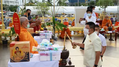 ประมวลภาพพิธีมหาพุทธาภิเษก–เทวาภิเษก รัตนมงคลศาลหลักเมือง สมุทรสงคราม ปี ๒๕๖๕