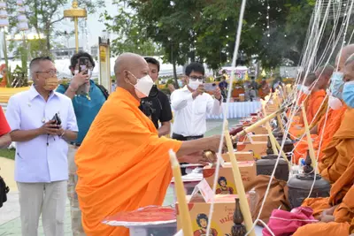 ประมวลภาพพิธีมหาพุทธาภิเษก–เทวาภิเษก รัตนมงคลศาลหลักเมือง สมุทรสงคราม ปี ๒๕๖๕