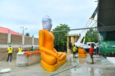 ประมวลภาพพิธีอัญเชิญพระประธานขึ้นประดิษฐาน วัดจุฬามณี ปี ๒๕๖๕