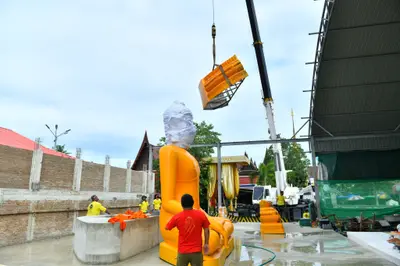 ประมวลภาพพิธีอัญเชิญพระประธานขึ้นประดิษฐาน วัดจุฬามณี ปี ๒๕๖๕