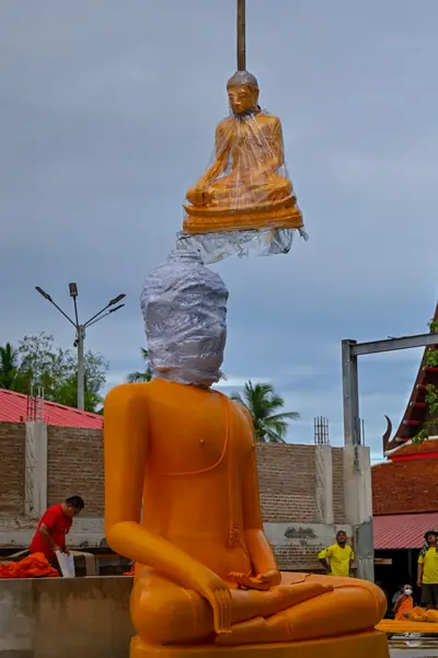 ประมวลภาพพิธีอัญเชิญพระประธานขึ้นประดิษฐาน วัดจุฬามณี ปี ๒๕๖๕