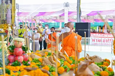 ประมวลภาพพิธีอัญเชิญพระประธานขึ้นประดิษฐาน วัดจุฬามณี ปี ๒๕๖๕