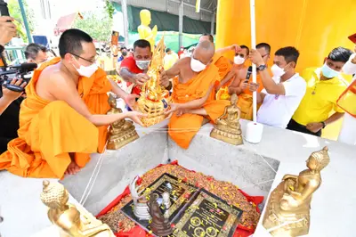 ประมวลภาพพิธีอัญเชิญพระประธานขึ้นประดิษฐาน วัดจุฬามณี ปี ๒๕๖๕