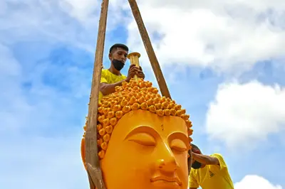 ประมวลภาพพิธีอัญเชิญพระประธานขึ้นประดิษฐาน วัดจุฬามณี ปี ๒๕๖๕