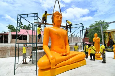 ประมวลภาพพิธีอัญเชิญพระประธานขึ้นประดิษฐาน วัดจุฬามณี ปี ๒๕๖๕