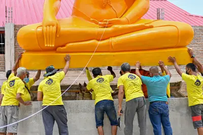 ประมวลภาพพิธีอัญเชิญพระประธานขึ้นประดิษฐาน วัดจุฬามณี ปี ๒๕๖๕