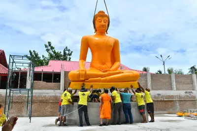 ประมวลภาพพิธีอัญเชิญพระประธานขึ้นประดิษฐาน วัดจุฬามณี ปี ๒๕๖๕