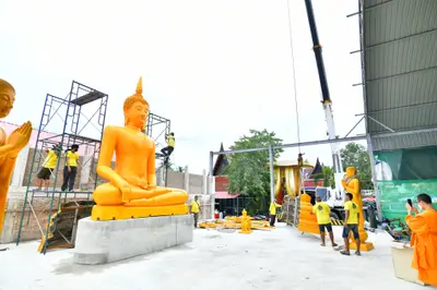 ประมวลภาพพิธีอัญเชิญพระประธานขึ้นประดิษฐาน วัดจุฬามณี ปี ๒๕๖๕