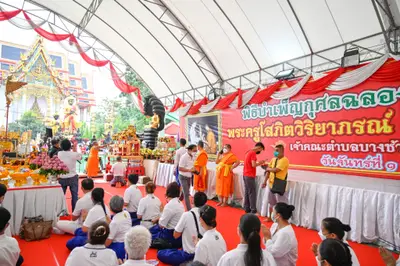ประมวลภาพพิธีไหว้ครูและครอบครูบูรพาจารย์ วัดจุฬามณี ปี ๒๕๖๕