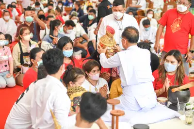 ประมวลภาพพิธีไหว้ครูและครอบครูบูรพาจารย์ วัดจุฬามณี ปี ๒๕๖๕