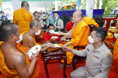 ประมวลภาพพิธีรับตราตั้งและมุทิตาสักการะเจ้าคณะอำเภออัมพวา วัดจุฬามณี ปี ๒๕๖๕