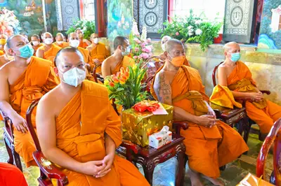 ประมวลภาพพิธีรับตราตั้งและมุทิตาสักการะเจ้าคณะอำเภออัมพวา วัดจุฬามณี ปี ๒๕๖๕