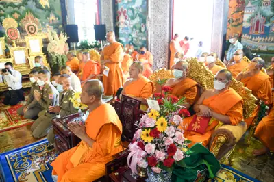 ประมวลภาพพิธีรับตราตั้งและมุทิตาสักการะเจ้าคณะอำเภออัมพวา วัดจุฬามณี ปี ๒๕๖๕