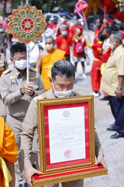 ประมวลภาพพิธีรับตราตั้งและมุทิตาสักการะเจ้าคณะอำเภออัมพวา วัดจุฬามณี ปี ๒๕๖๕