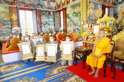 ประมวลภาพพิธีรับตราตั้งและมุทิตาสักการะเจ้าคณะอำเภออัมพวา วัดจุฬามณี ปี ๒๕๖๕