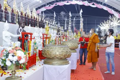 ประมวลภาพพิธีสวดนพเคราะห์และพุทธาภิเษกวัตถุมงคล วัดจุฬามณี ปี ๒๕๖๕