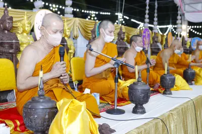 ประมวลภาพพิธีสวดนพเคราะห์และพุทธาภิเษกวัตถุมงคล วัดจุฬามณี ปี ๒๕๖๕
