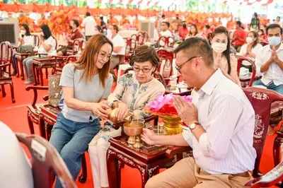 ประมวลภาพพิธีฉลองตราตั้ง–พัดยศ เจ้าคณะอำเภออัมพวา วัดจุฬามณี ปี ๒๕๖๖