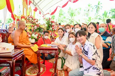 ประมวลภาพพิธีฉลองตราตั้ง–พัดยศ เจ้าคณะอำเภออัมพวา วัดจุฬามณี ปี ๒๕๖๖