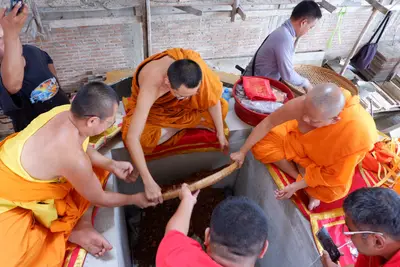 ประมวลภาพพิธีบรรจุมวลสารและยกองค์พระประธานขึ้นประดิษฐาน วัดจุฬามณี ปี ๒๕๖๖