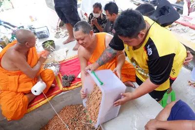 ประมวลภาพพิธีบรรจุมวลสารและยกองค์พระประธานขึ้นประดิษฐาน วัดจุฬามณี ปี ๒๕๖๖
