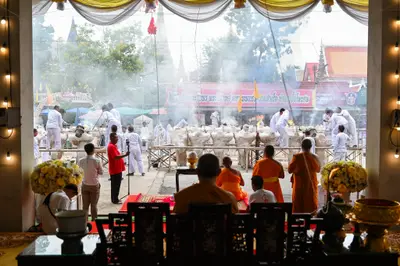 ประมวลภาพพิธีบวงสรวงสมโภช ครบ ๓๕ ปี และพิธีเททองหล่อพระ วัดจุฬามณี ปี ๒๕๖๗