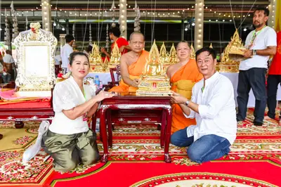 ประมวลภาพพิธีบวงสรวงสมโภช ครบ ๓๕ ปี และพิธีเททองหล่อพระ วัดจุฬามณี ปี ๒๕๖๗