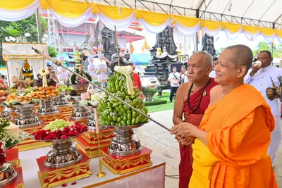 ประมวลภาพพิธีบวงสรวงสมโภช ครบ ๓๕ ปี และพิธีเททองหล่อพระ วัดจุฬามณี ปี ๒๕๖๗