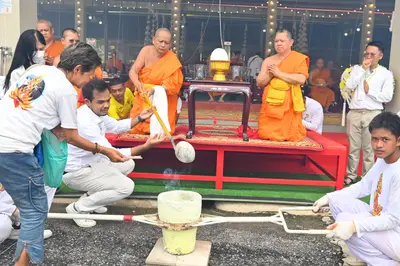 ประมวลภาพพิธีบวงสรวงสมโภช ครบ ๓๕ ปี และพิธีเททองหล่อพระ วัดจุฬามณี ปี ๒๕๖๗