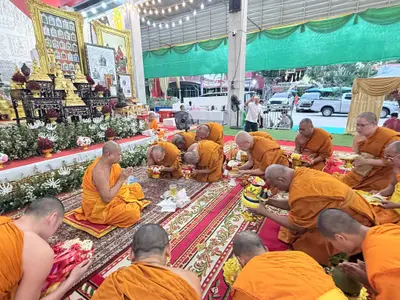 ประมวลภาพคณะสงฆ์และคณะศิษยานุศิษย์ทำสามีจิกรรมในช่วงเทศกาลเข้าพรรษา ๒๕๖๙ วัดจุฬามณี