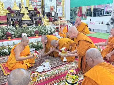 ประมวลภาพคณะสงฆ์และคณะศิษยานุศิษย์ทำสามีจิกรรมในช่วงเทศกาลเข้าพรรษา ๒๕๖๙ วัดจุฬามณี